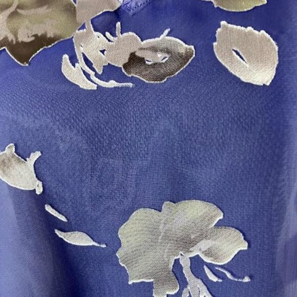 Simply Vera Vera Wang Sheer Burnout Floral Tank Top Dark Periwinkle  Size L  EUC - Picture 5 of 8